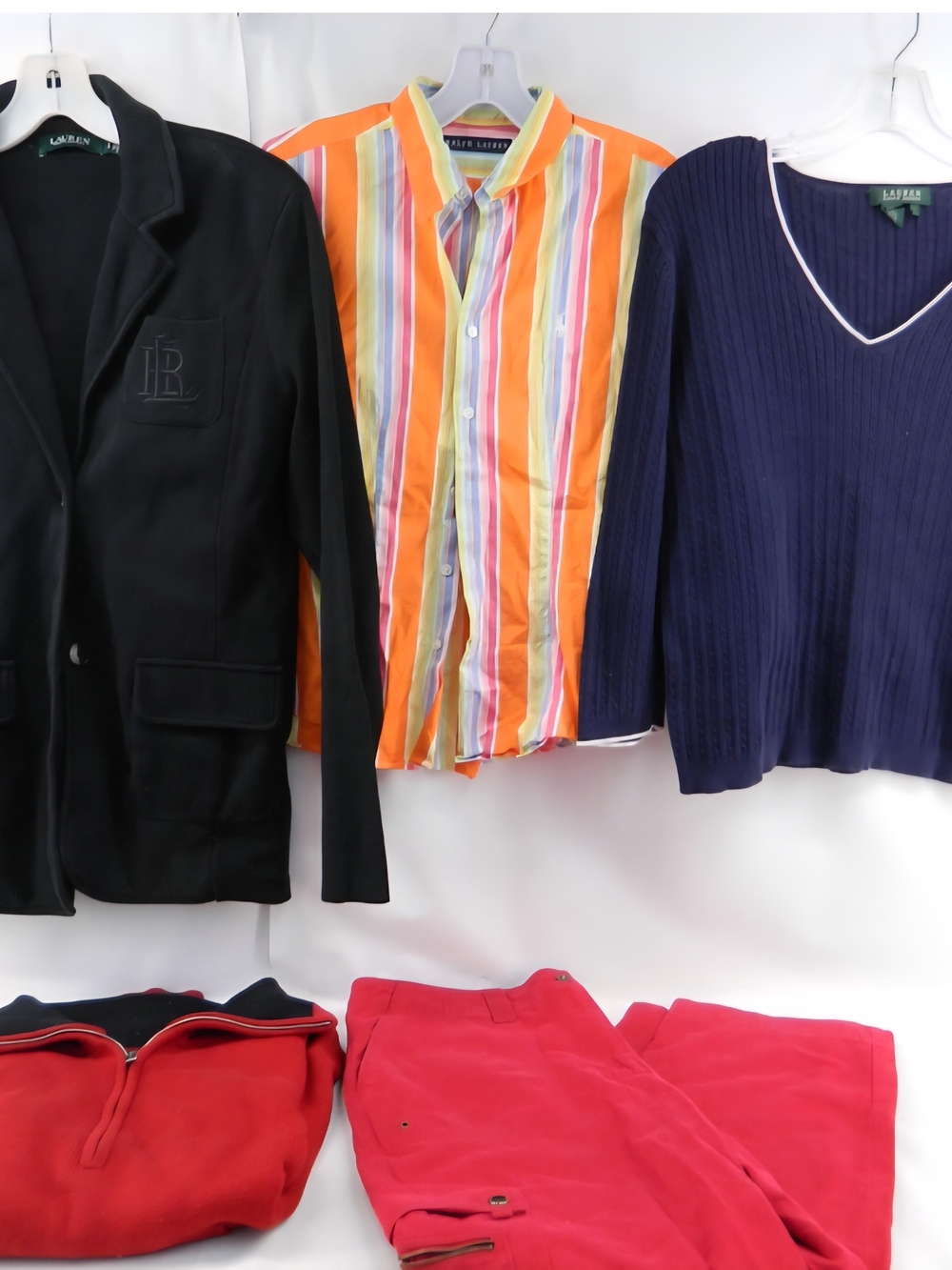 Ralph Lauren, LRL, Striped Button-Up Shirt in Orange Multi - Size M, 11, 12, L